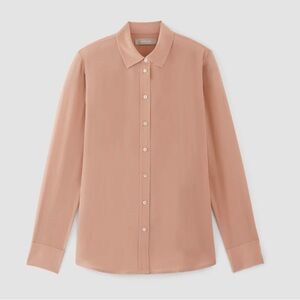 Everlane Washable Silk Top in Blush Pink